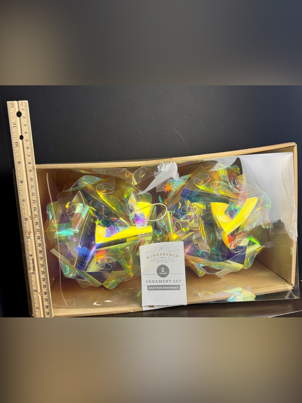 WonderShop Iridescent Shatter-Resistant Ornament Set - 2 Pack x-large